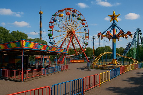 double decker carousel in a family park
